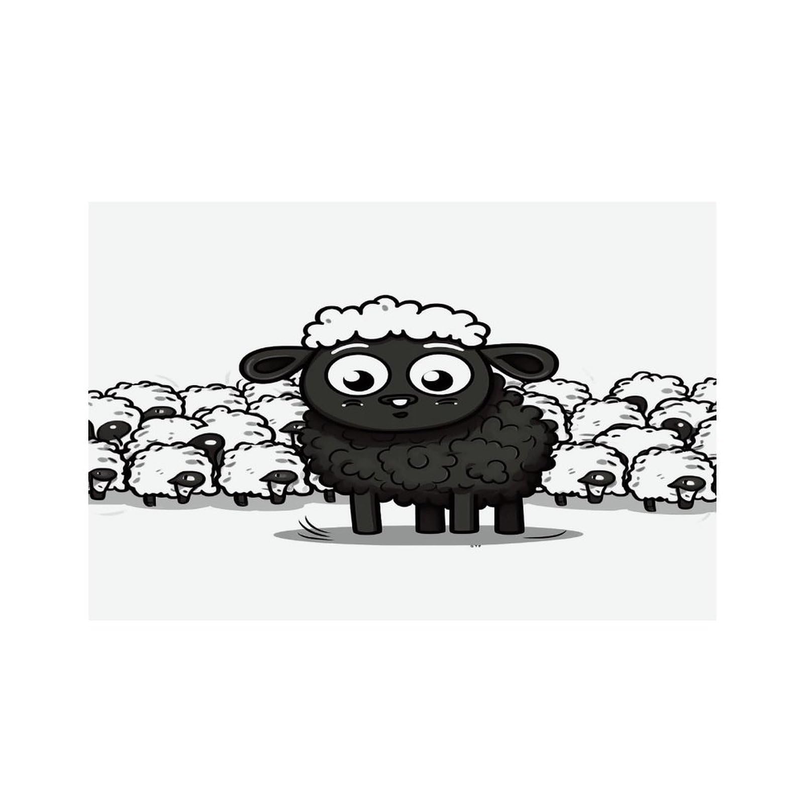 Cartoon Black White Sheep Placemats Non-Slip Heat Resistant Table Mats Flax Washable Cloth Place Mats Easy to Clean Premium Placemat for Kitchen Dining Table Decor Party Outdoor