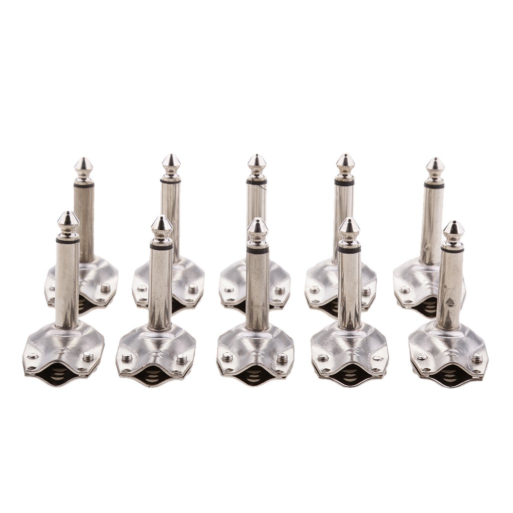 B Blesiya10pcs 6.35mm 1/4" Male Mono Plug Guitar Audio Connector with Nickel Plated