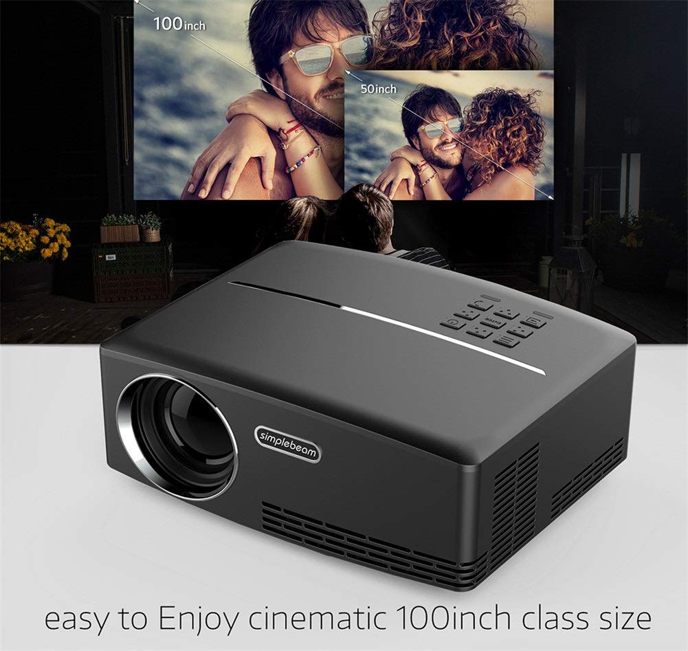 Proiettori Videoproiettore Proiettore LCD 1800Ansi Lumen Full HD 1920 x 1080P LED LCD per Home Theater per Home Theater Entertainment, Feste, Giochi