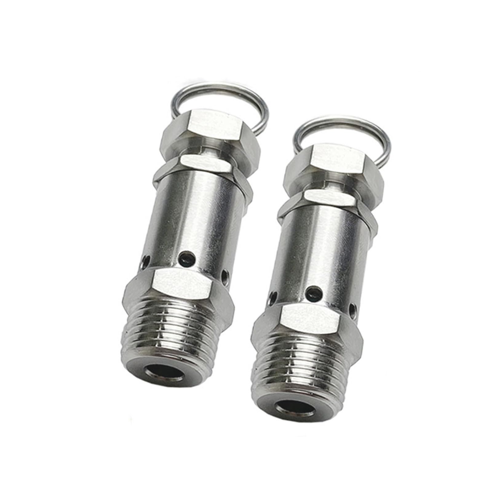 Válvula de alivio de presión de acero inoxidable 304 con conexión de 1/2 pulgada y muelle ajustable