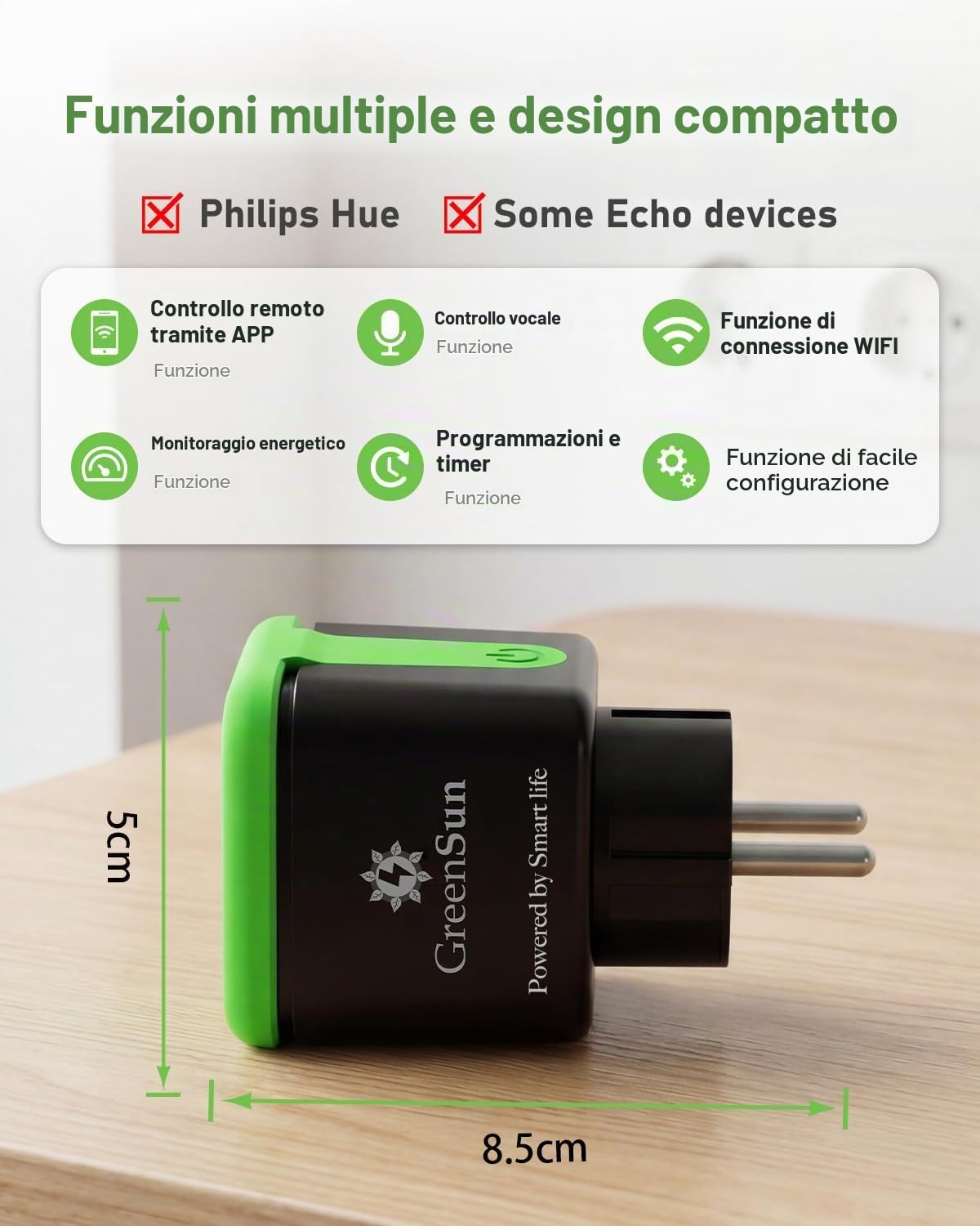 GreenSun Presa Smart - VeSync APP Telecomando Compatibile con Alexa Google Home 16A Temporizzata Programmabile Misuratore Di Consumo Elettrico Prese Intelligente IP44 Impermeabile per Esterni 2,4 GHz