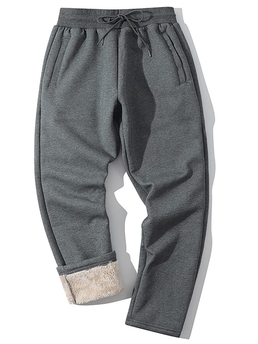 Yameekamulga Herren Winter-Fleece-Hose Mit Sherpa-Futter – Warme Jogginghose Für Sport, Freizeit & Zuhause