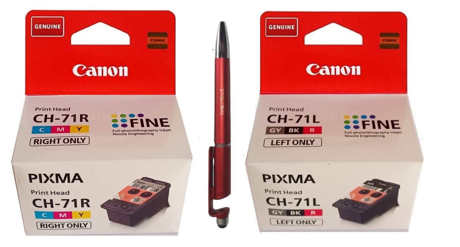 Canon Printer Head CH 71L & CH 71R for Canon G570/G670 Ink Tank Printers with ITGLOBAL 3in1 Multi-Function Mobile Phone Stand, Stylus, Ballpoint Pen (Very Colors) CH 71