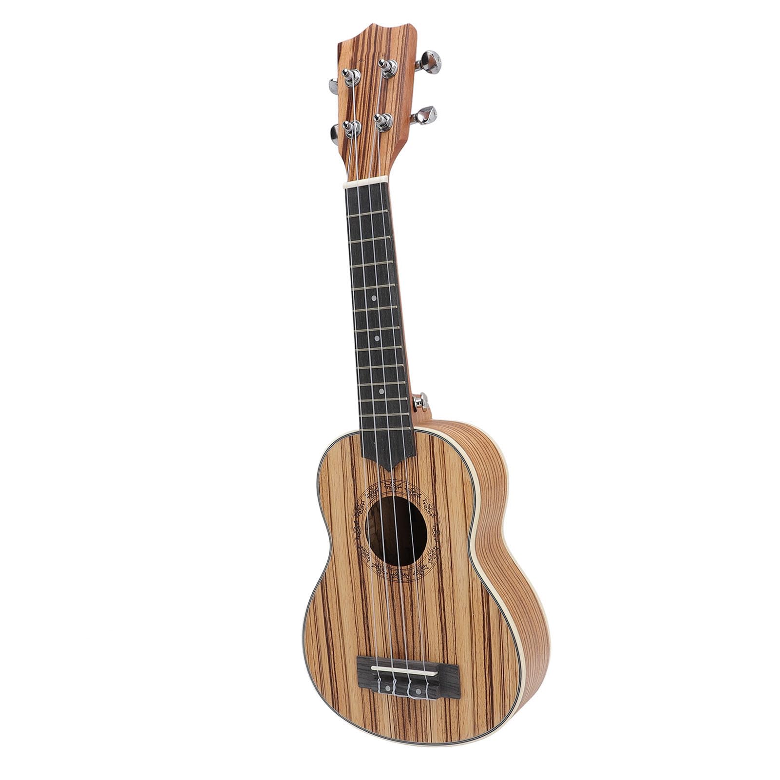 VGEBY Sopran-Ukulele aus Zebraholz, 53,8 cm (21 Zoll), für Anfänger, mit Tasche, bequeme Plektren für Kinder, Erwachsene, Studenten