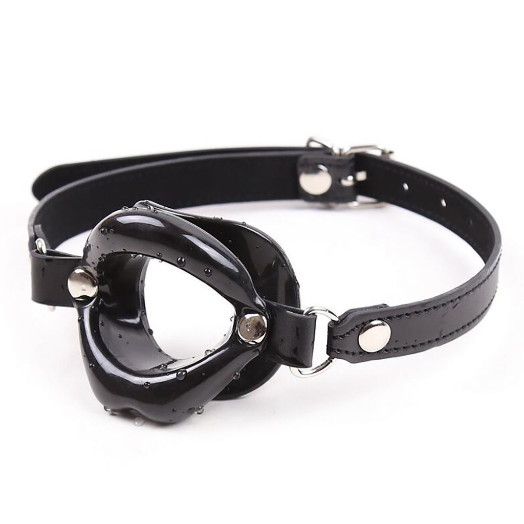 Bocchino aperto, Dispositivo per sesso orale, Presa per bocca, 4 colori/Metallo / Adulto/Utilizzato per giochi di schiavitù di flirt, Coppia BDSM Puntelli sessuali appassionati,Black