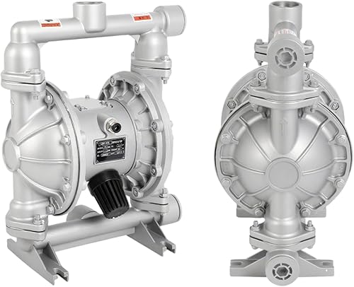 Air Operated Double Diaphragm Pump 1-12 inch Inlet & Outlet, 44GPM, Max 115PSI Air Waste Oil Pneumatic Transfer Pump with 2 Extra Diaphragms,Air