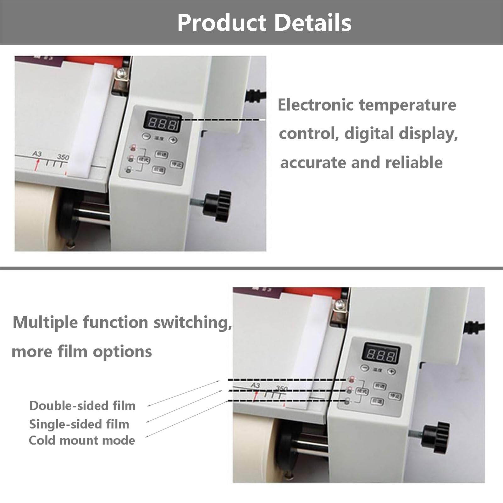 Plastificatrice per Display digitali, plastificatrici Termiche con Larghezza Massima di 350 mm, plastificazione Termica su Un Solo Lato e su Entrambi i Lati, Riscaldamento rapido,