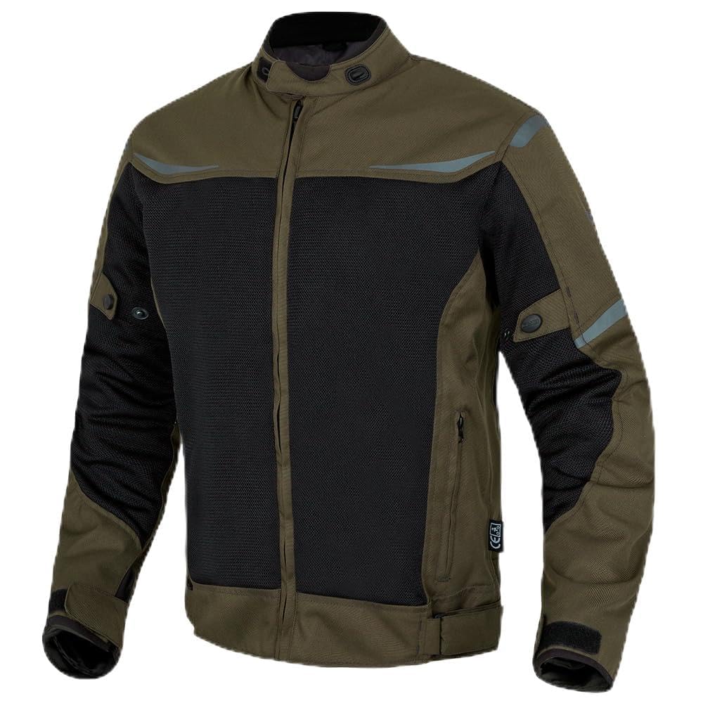 Moore I Chaqueta de Moto Air, Ceniza/Negro – Alta Ventilación, Protecciones CE, Diseño Deportivo