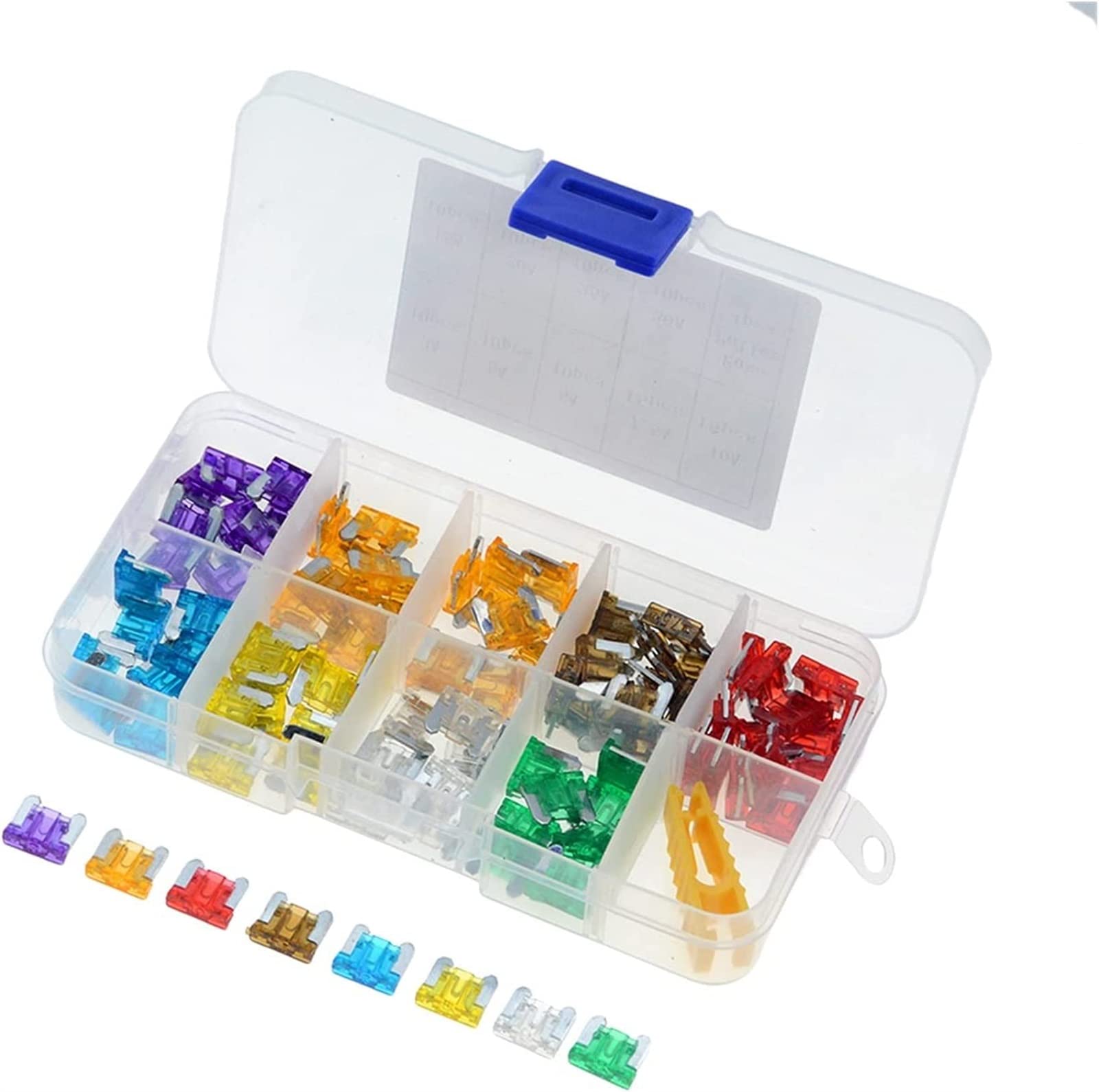 Fusibles micro-lame camion et voiture 100pcs assortis de 3A à 30A AMP