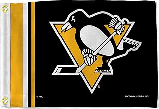 Rico Industries NHL Hockey Pittsburgh Penguins Standard Utility Flag - Double Sided - Great for Boat/Golf Cart/Home ect.