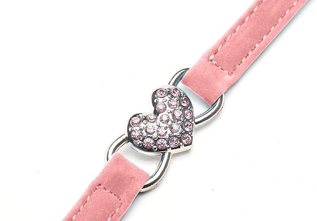 Foto 5 de 6 de Collar de gato con campana de Chukchi, hecho de terciopelo suave y seguro, ajustable, con corazón de cristal