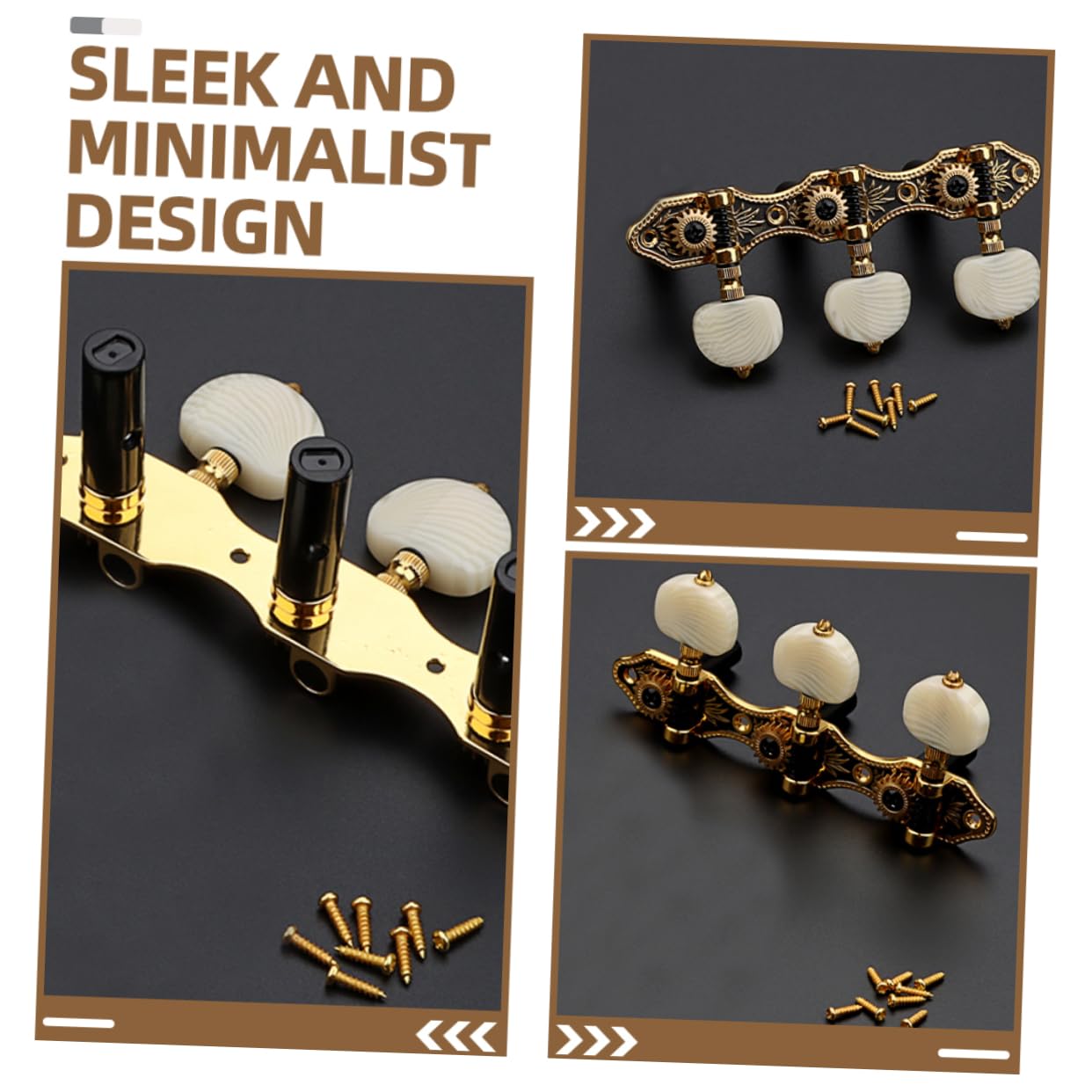 Set Pioli per Accordatore di Chitarra Classica in Metallo Oro Design Ergonomico e Funzionamento Fluido per Musicisti