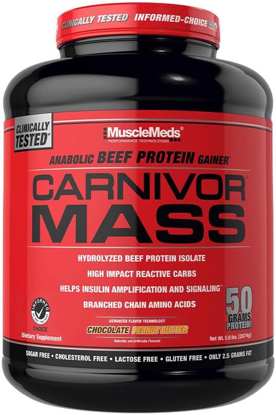 MuscleMeds Carnivor Mass Gainer – Chocolate Peanut Butter 50g protein