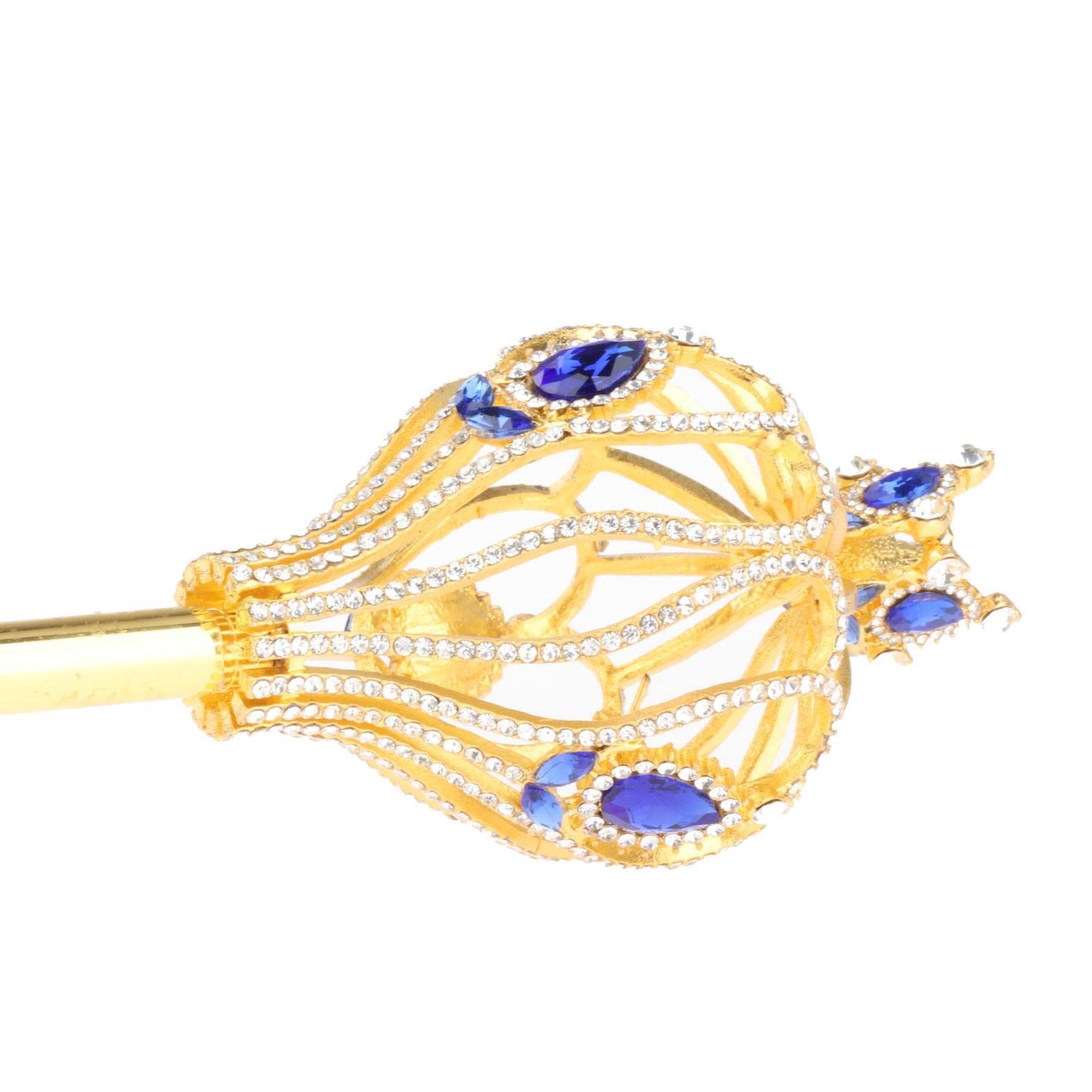 Harilla de Scintillantes, de Princesse, Sceptre en pour Accessoires de Déguisement, Costumes, Concours de Beauté, Femmes, Bleu