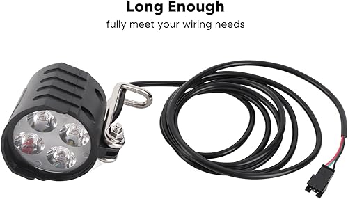 Miniatura 7 de Luz delantera de scooter eléctrico de 36 V, 48 V, 52 V, 60 V, 3 pines, 12 W, con bocina de 4 cuentas de luz, mini luces delanteras de bicicleta