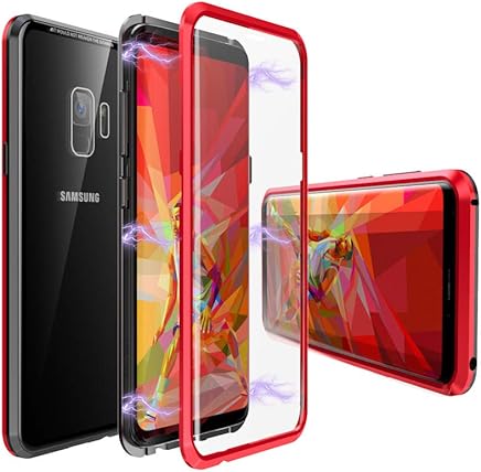 KumWum Galaxy S9 Plus Funda Transparente Frente y Posterior de Vidrio Templado Magn?tica Adsorci?n 360 Grados Protecci?n de Marco Met?lica Parachoques Case para Samsung S9+ (Rojo+Negro) KumWum Galaxy S9 Plus Funda Transparente Frente y Posterior de Vidrio Templado Magn?tica Adsorci?n 360 Grados Protecci?n de Marco Met?lica Parachoques Case para Samsung S9+ (Rojo+Negro)
