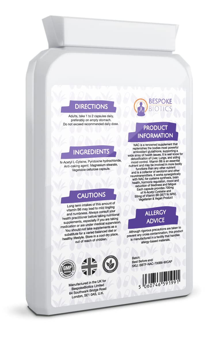NAC NAcetylCysteine 700mg & Vitamin B6 OPTINAC PRO New 2022 High
