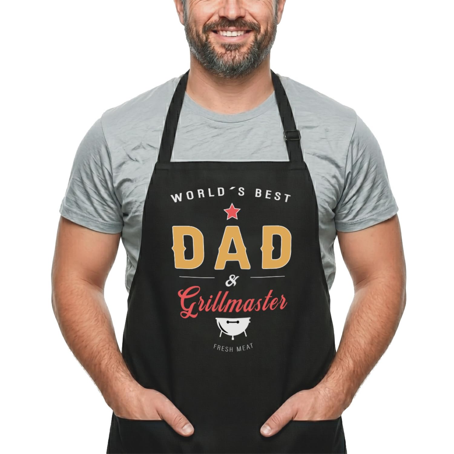 Divertido delantal de cocina para cocinar, reutilizable, de algodón, envuelto para regalo, para mujeres y hombres, delantal unisex, 240 g, 100% algodón