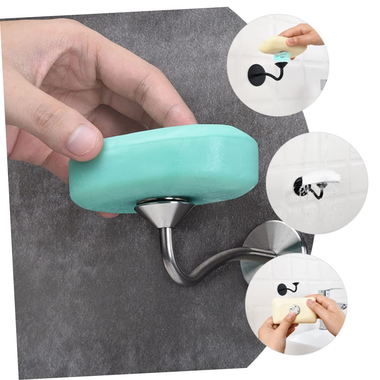 LABRIMP 5 Set Di Portasapone Magnetico Da Parete Portasapone Da Doccia Tappi 4 Pezzi*5