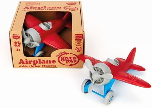 Miniatura 9 de Green Toys - Avión sin bisfenol A, sin ftalatos, avión rojo para mejorar el conocimiento aeronáutico de los niños Juguetes y juegos.