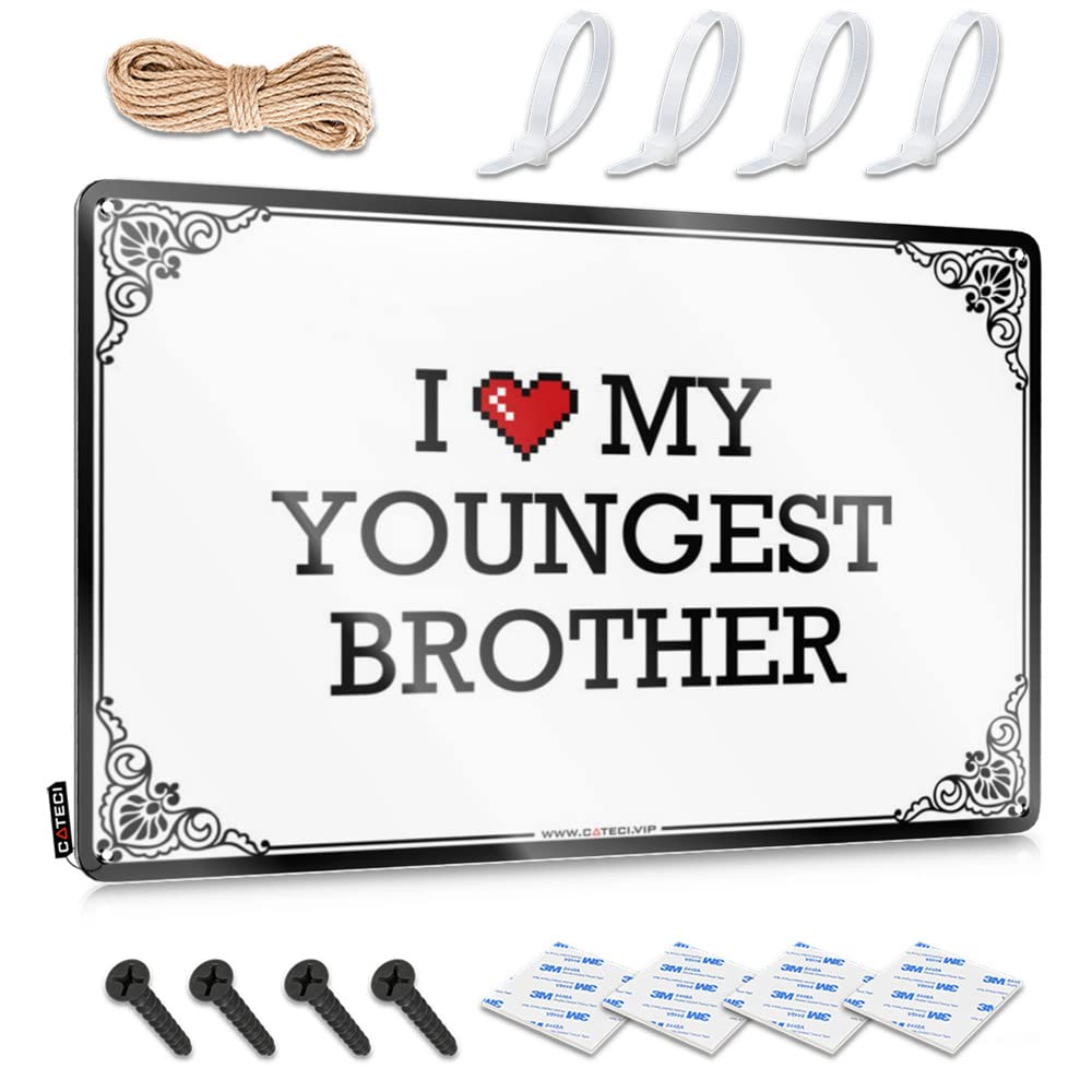 I Love My Youngest Brother Fun Large - Dorm Room Stuff Vintage Wall Art Wall Art Decoration(20X30CM)