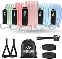 Vista 29 de WHATAFIT Bandas de resistencia, bandas de ejercicio, bandas de resistencia para entrenamiento, bandas de entrenamiento con asas para hombres