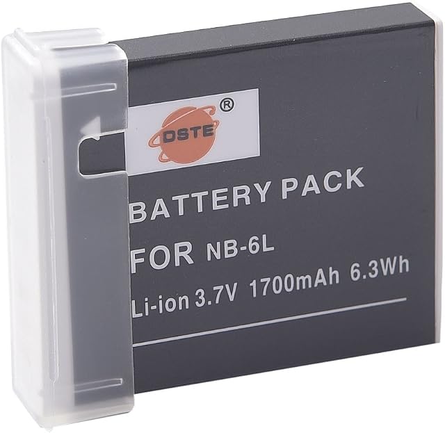 DSTE Rechargeable Li-ion Battery Compatible for NB-6L NB-6LH and Canon PowerShot SX170 IS, SX240, SX260, SX270, SX280, SX500, SX510, SX600 HS, IXY 110 IS, IXY 25 IS, IXUS 85 IS, IXUS 95 IS Camera