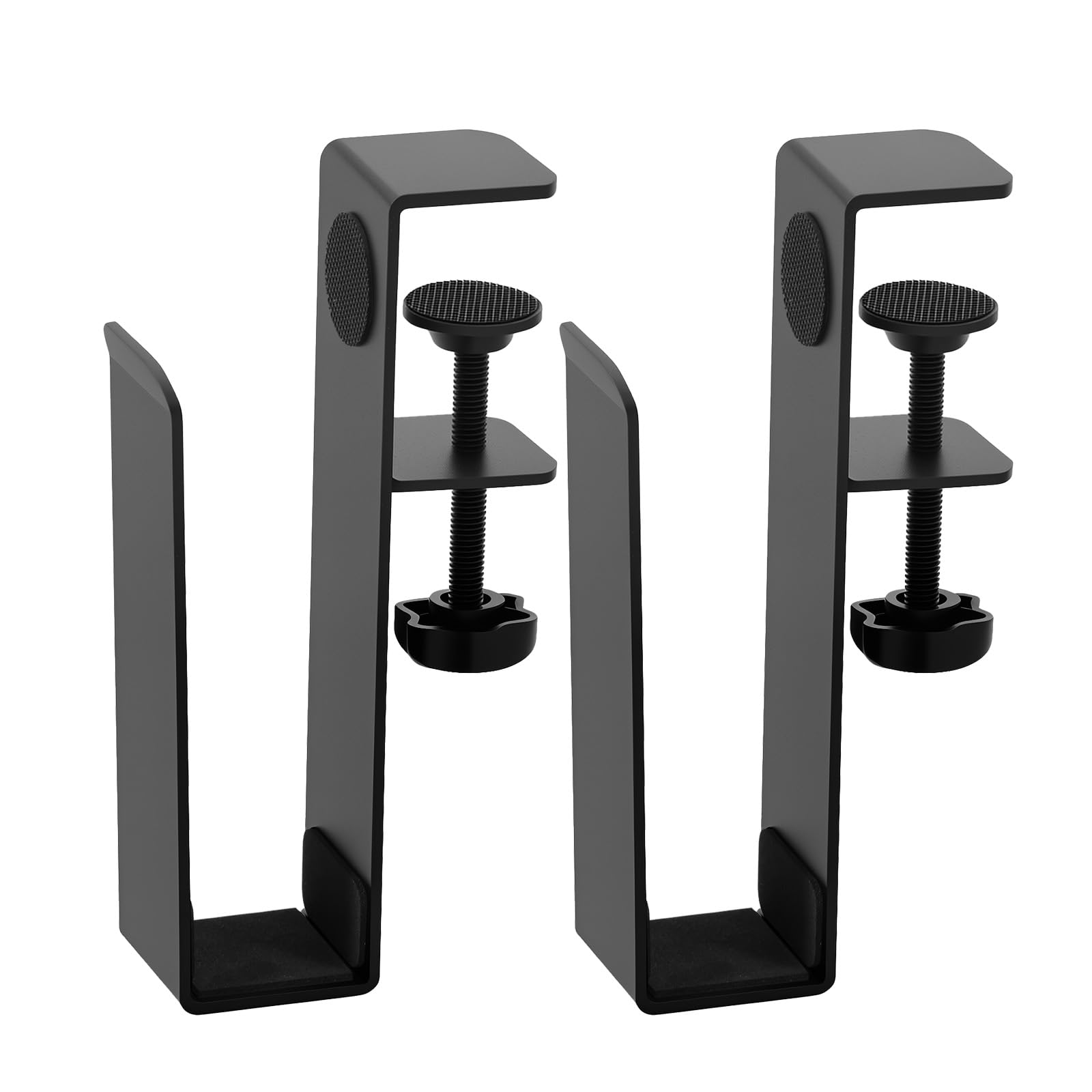 Jokapy Adjustable Desk Side Laptop Mount Titanium Metal Table Side Laptop Organizer No Drilling Adjustable Clamp On Desk Organizer for Home Office