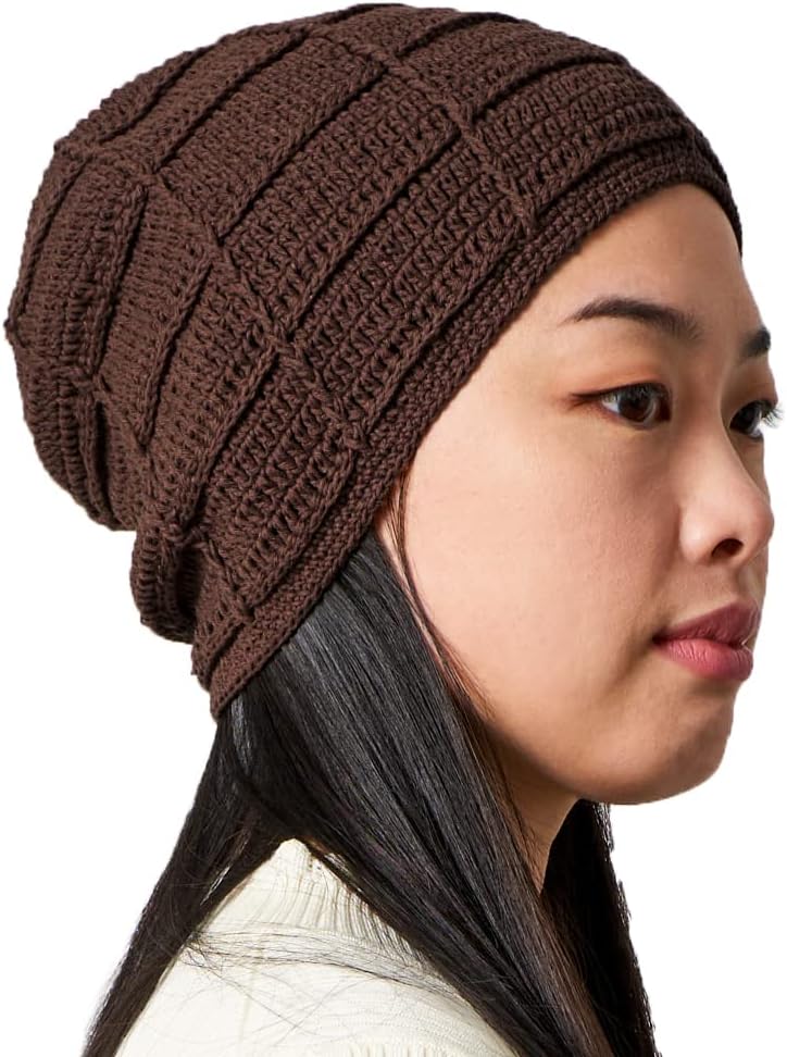 CHARM Mens Summer Beanie Cotton - Womens Crochet Slouch Cap Hand Made Chemo Hat