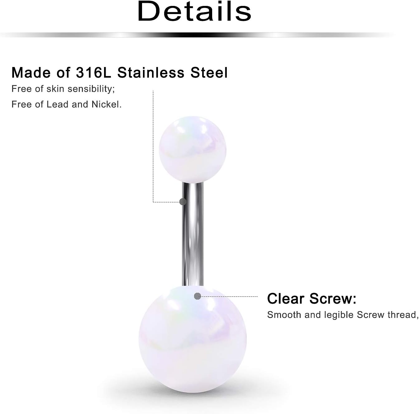 Ftovosyo Glow in The Dark Belly Button Rings Surgical Steel Belly Rings for Women Navel Bars Curved Barbell Body Piercing Jewelry 14 Gauge 20 Pieces - Image 2