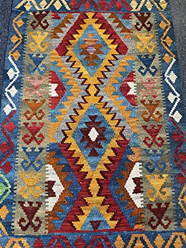 Kilim afghan oriental multicolore 124x81 cm tapis tissé main - 3
