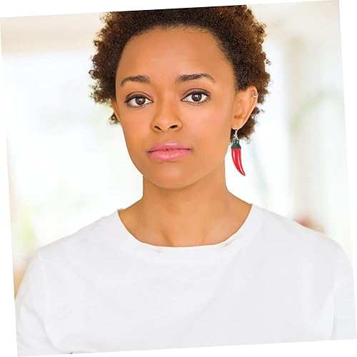 Miniatura 2 de BETOOKY 1 Pair Chili Earrings Dainty Earrings Lugs for Women Dangle Hoop Earrings for Women Simulation Vegetable Dangle Earring Chili Pepper Ear