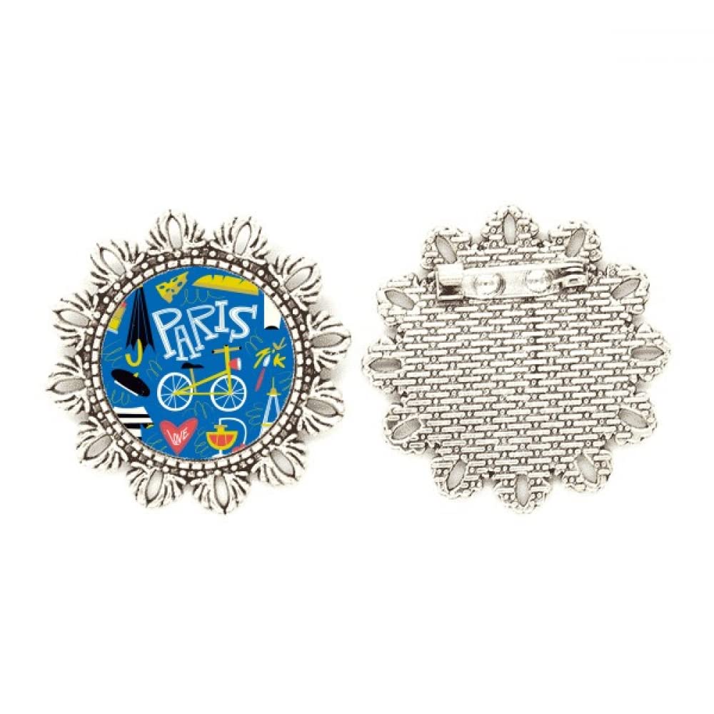 Broche de plata original flor Landmark Paris regalo ideal tamaño medium 4