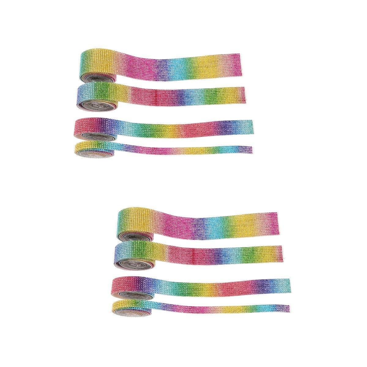 Tofficu 8rollen Selbstklebende Kristall-strassbänder Für -dekoration Glitzernde Rhinestone-tapes Für Hochzeiten Feiertage Bastelprojekte Und