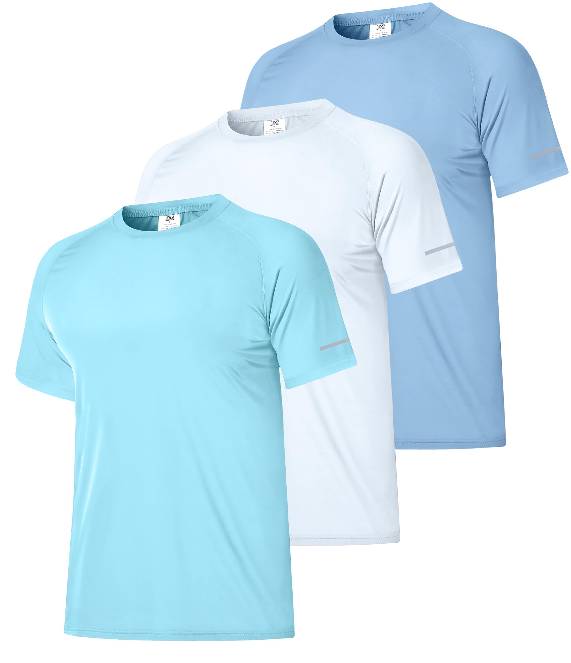 Boyzn 1 or 3 Pack Men's Rash Guard Short Sleeve UPF 50+ Sun Protection Swim Shirt Quick Dry Beach T-Shirt for Surfing Fishing