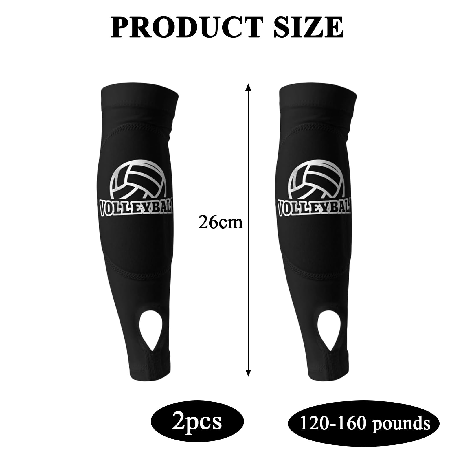 1 Par Manguitos Voleibol Niña Manguitos Voleibol Mujer Mangas Voleibol PUños con Almohadillas Protectoras y Orificios para Pulgares para Golf Ciclismo y Baloncesto