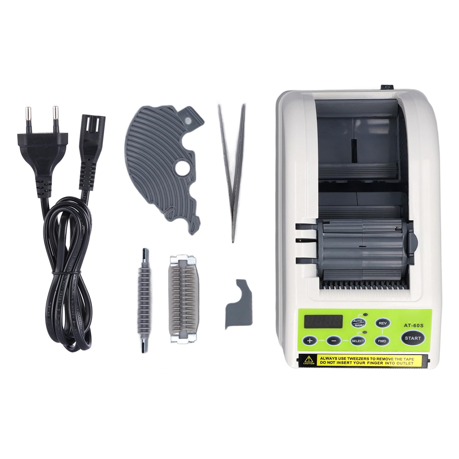 Dispenser di nastro elettrico automatico e manuale con ciclo a 6 fasi - Macchina da taglio industriale per larghezza da 6 a 60 mm e lunghezza da 5 a 999 mm - Spina USA