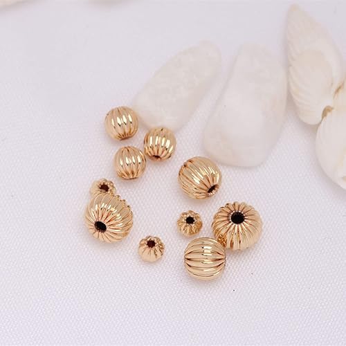 Miniatura 6 de JOE FOREMAN 100 cuentas espaciadoras rellenas de oro amarillo de 14 quilates hipoalergénicas de 0.118 pulgadas para hacer joyas, cuentas de metal al