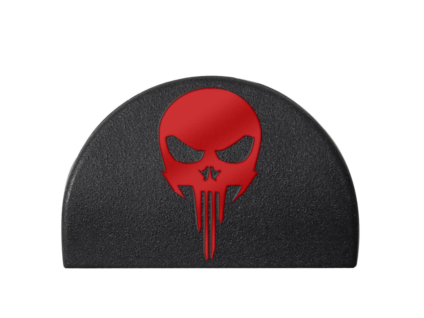 NDZ Performance JP1 Grip Plug for Glock 17 19 21 22 23 24 31 32 34 35 38 Gen 1-3 in 9mm .40 .357 10mm .45 ACP Color Filled Laser Engraved in Red - NDZ Skull 1