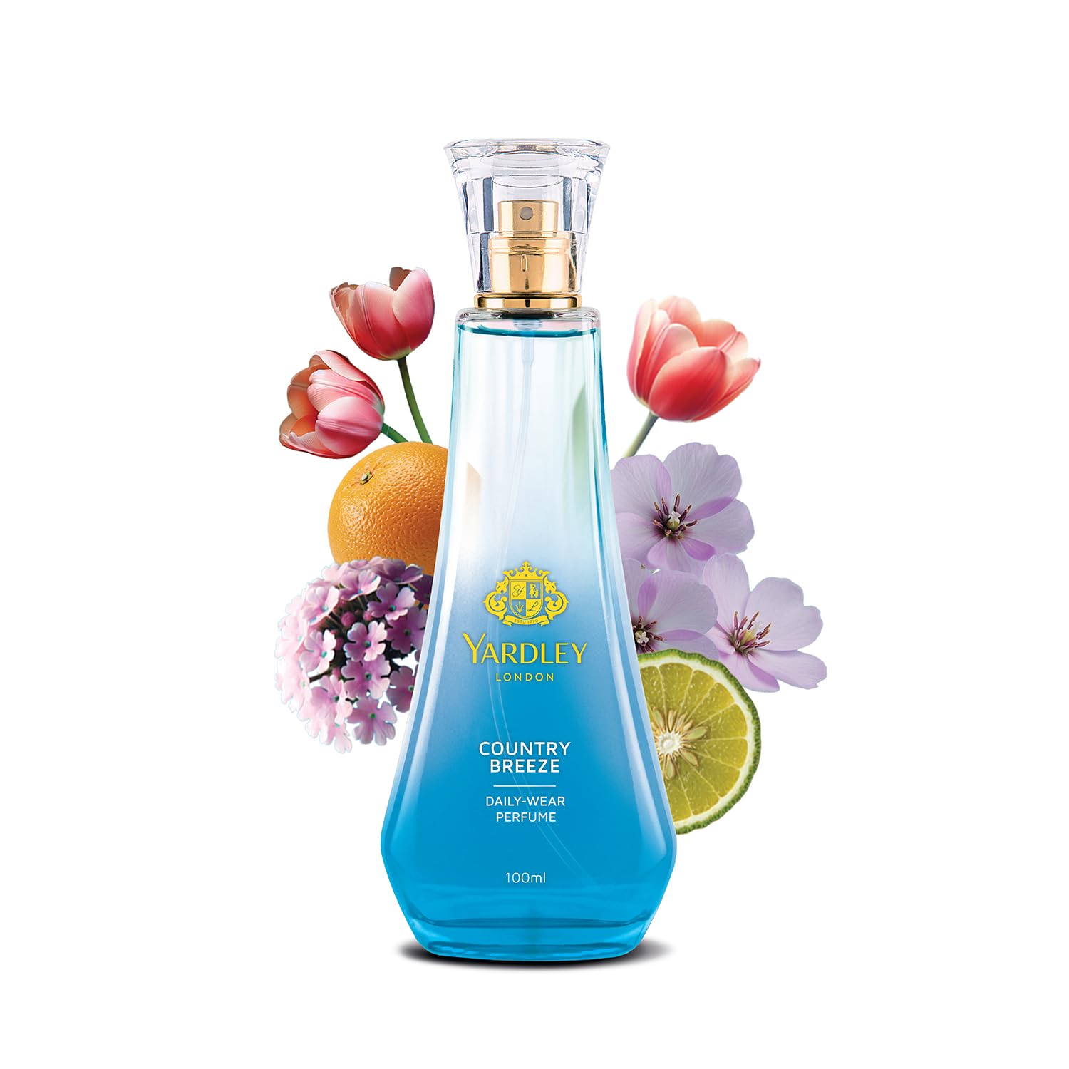 Yardley London Country Breeze Perfume Spray Floral Fruity Scent| 90% Naturally Derived| Verbena & Tulips Perfume For Women| 100Ml