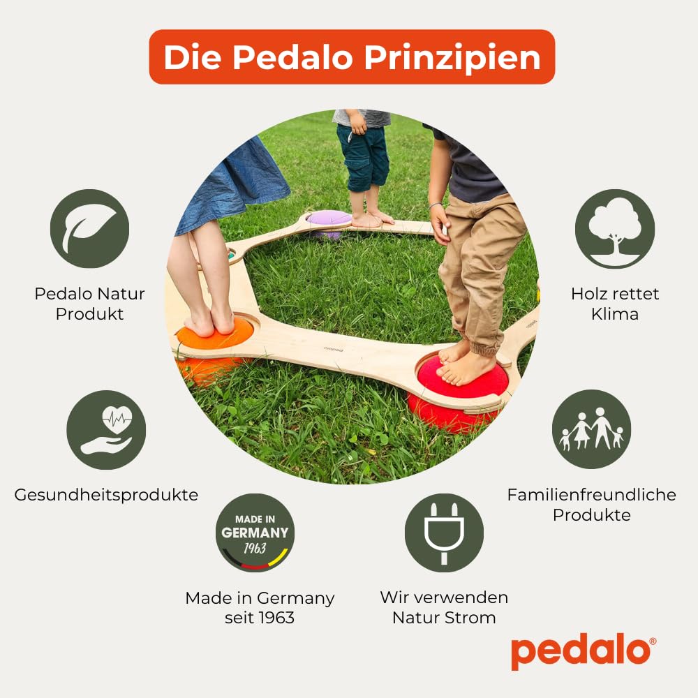 Pedalo® Zestaw klocków do układania w stos, zestaw 3 szt., zręczność, kreatywna zabawa, możliwość łączenia z kamieniem do układania w stos, krajobrazy ruchowe, budowanie, poprawa motoryki, deska do