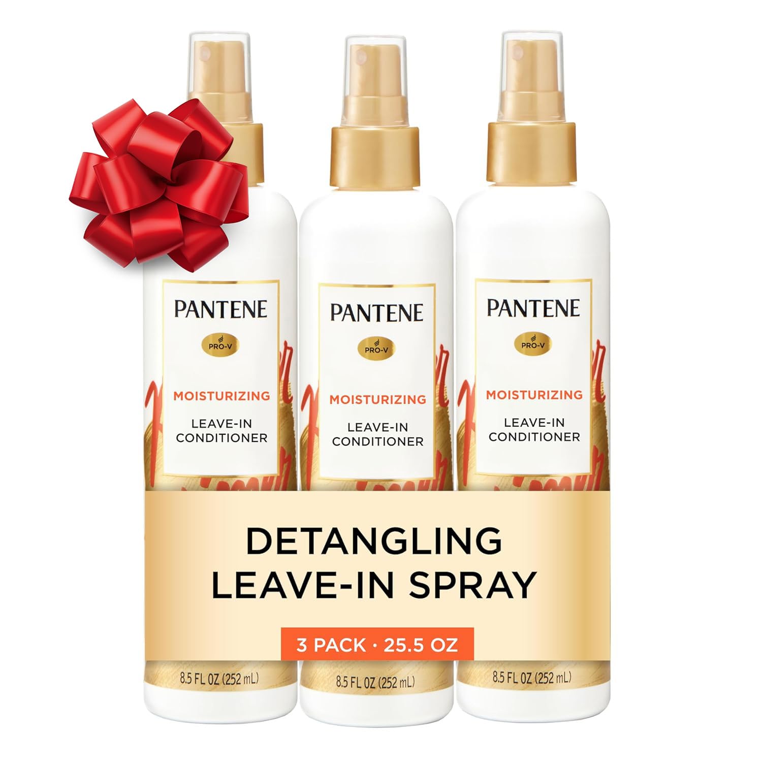 Pantene Conditioning Detangler Spray, Nutrient Boost, Pro-V Repair and Protect for Damaged Hair, 8.5 oz, 3 count (Packaging May Vary)