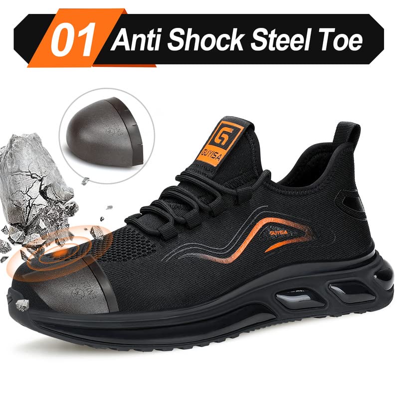 Image of LAoutun Steel Toe Shoes for Men Safety Work Sneakers Lightweight