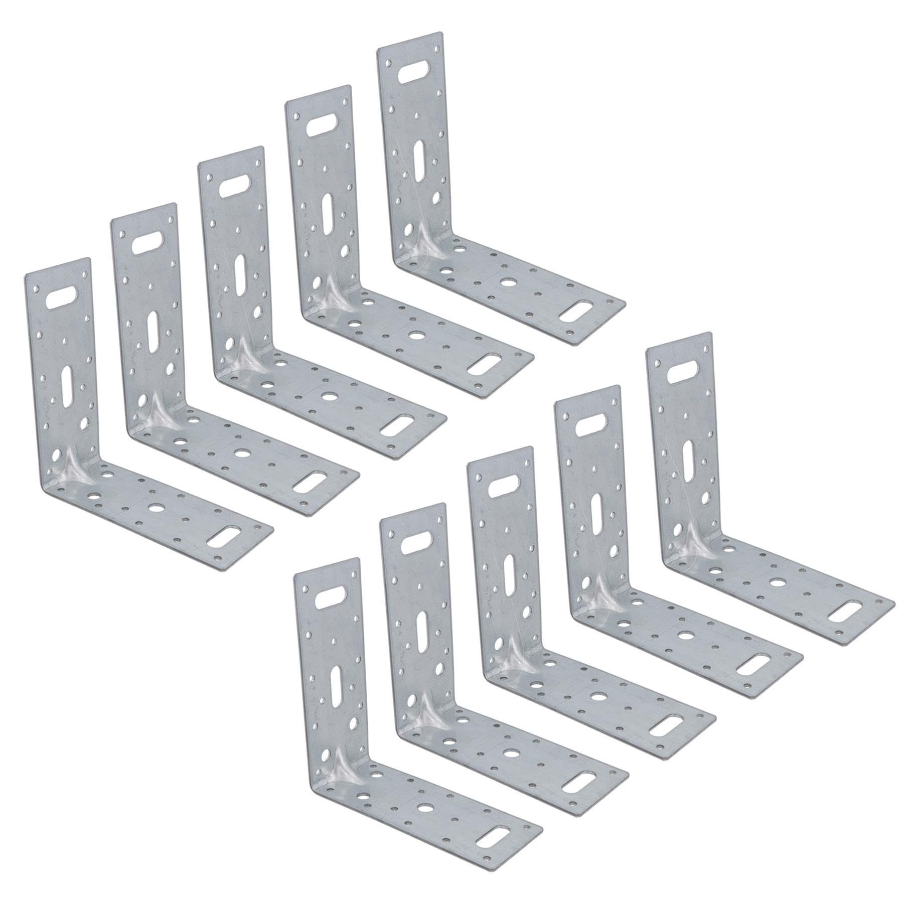Ab Tools Silver Abl Angle Bracket Corner Fastener Reinforcing Plate 150Mm X 150Mm X 60Mm 10Pc
