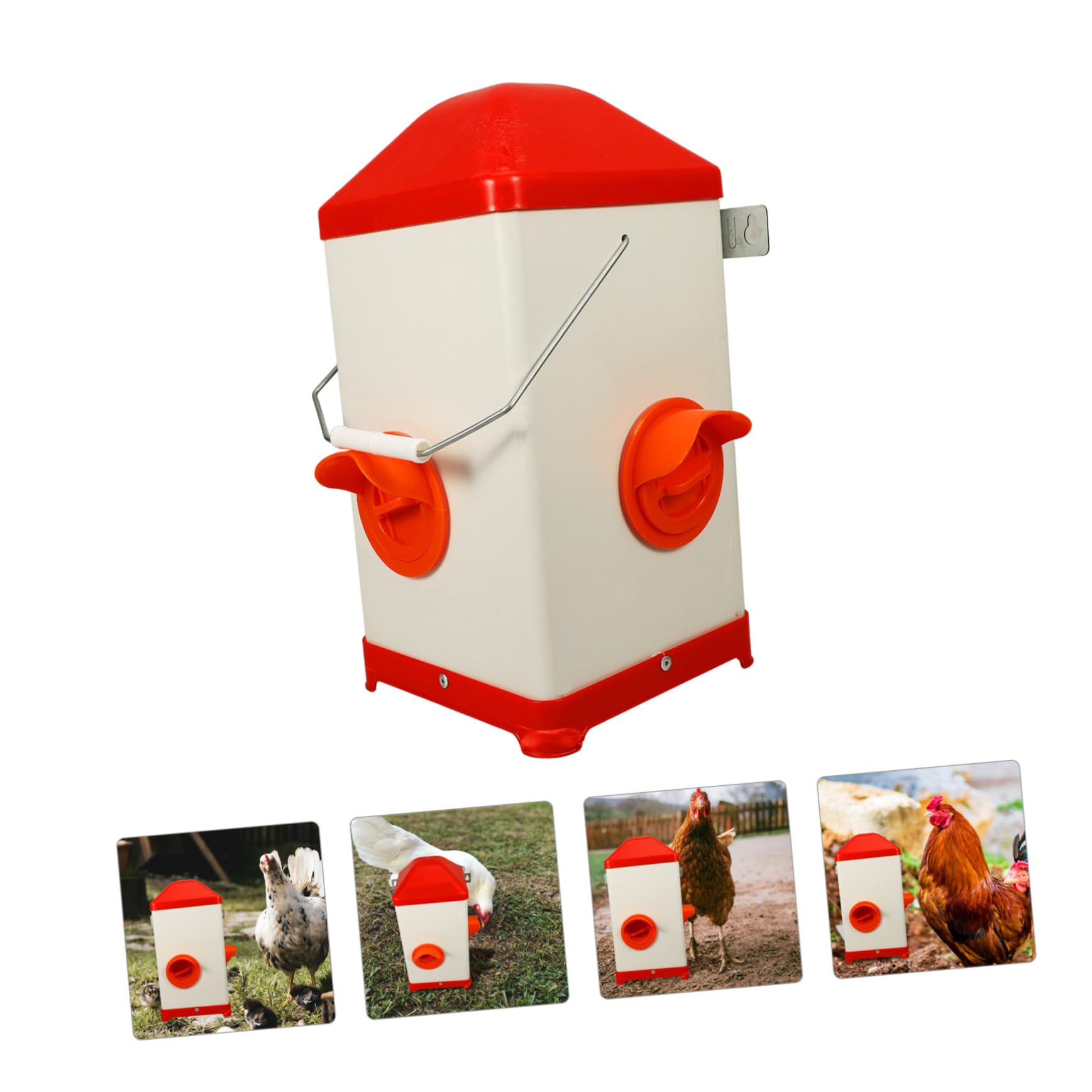 Contenedor Para Aves De Corral Comedero De Plástico Fácil De Llenar Resistente