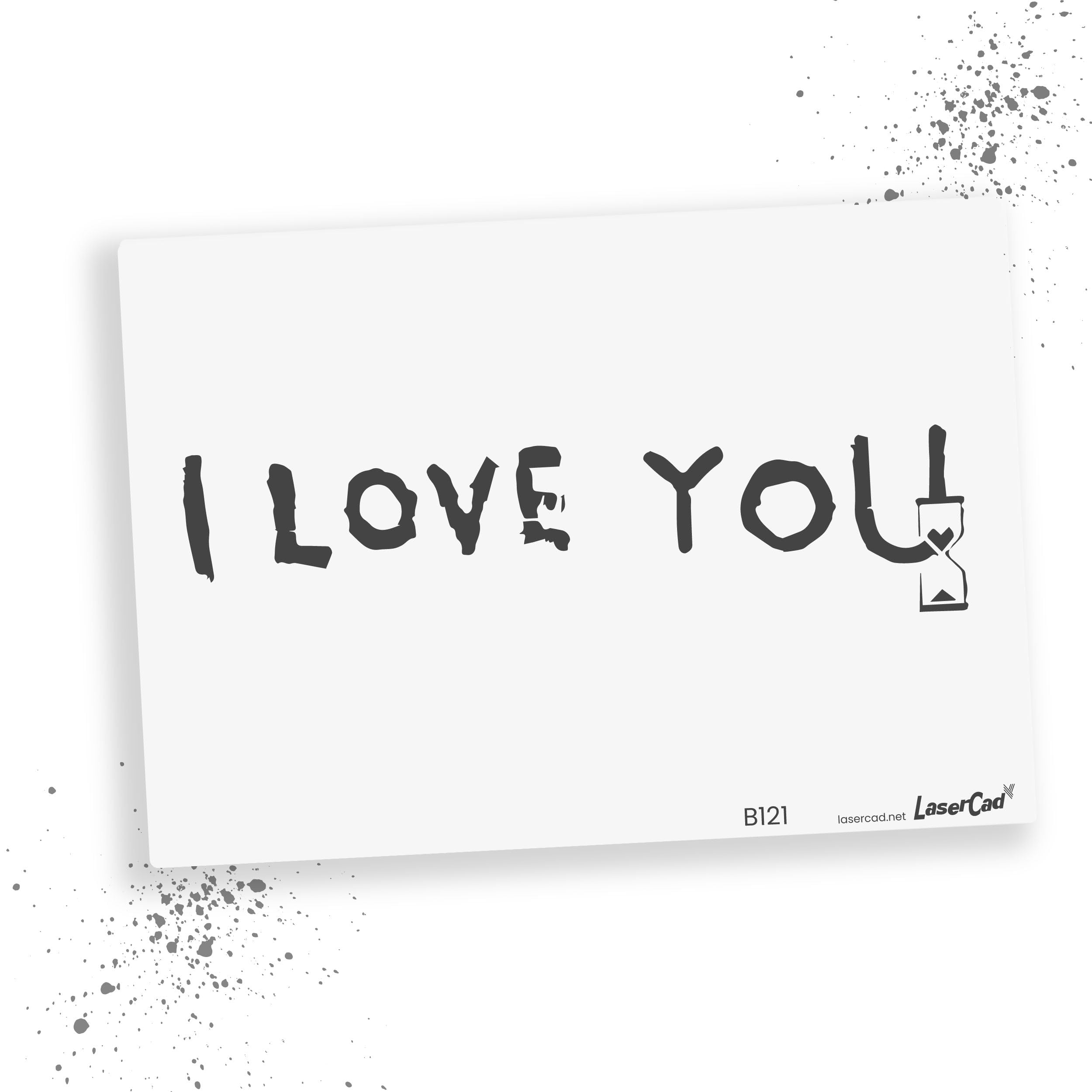 LaserCad BANKSY Streetart Stencils (B121, I Love You, DIN A3) Stencil for Graffiti, Airbrush, Art, Decoration, for Painting