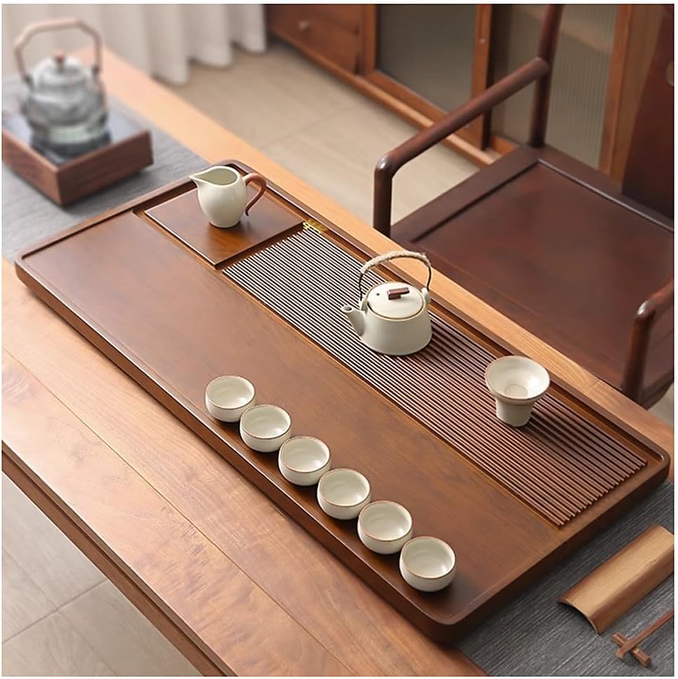 ケヤキ材 角盆トレイ 大盤隅入角盆 折敷 刳物 約36cm×約24cm 折敷