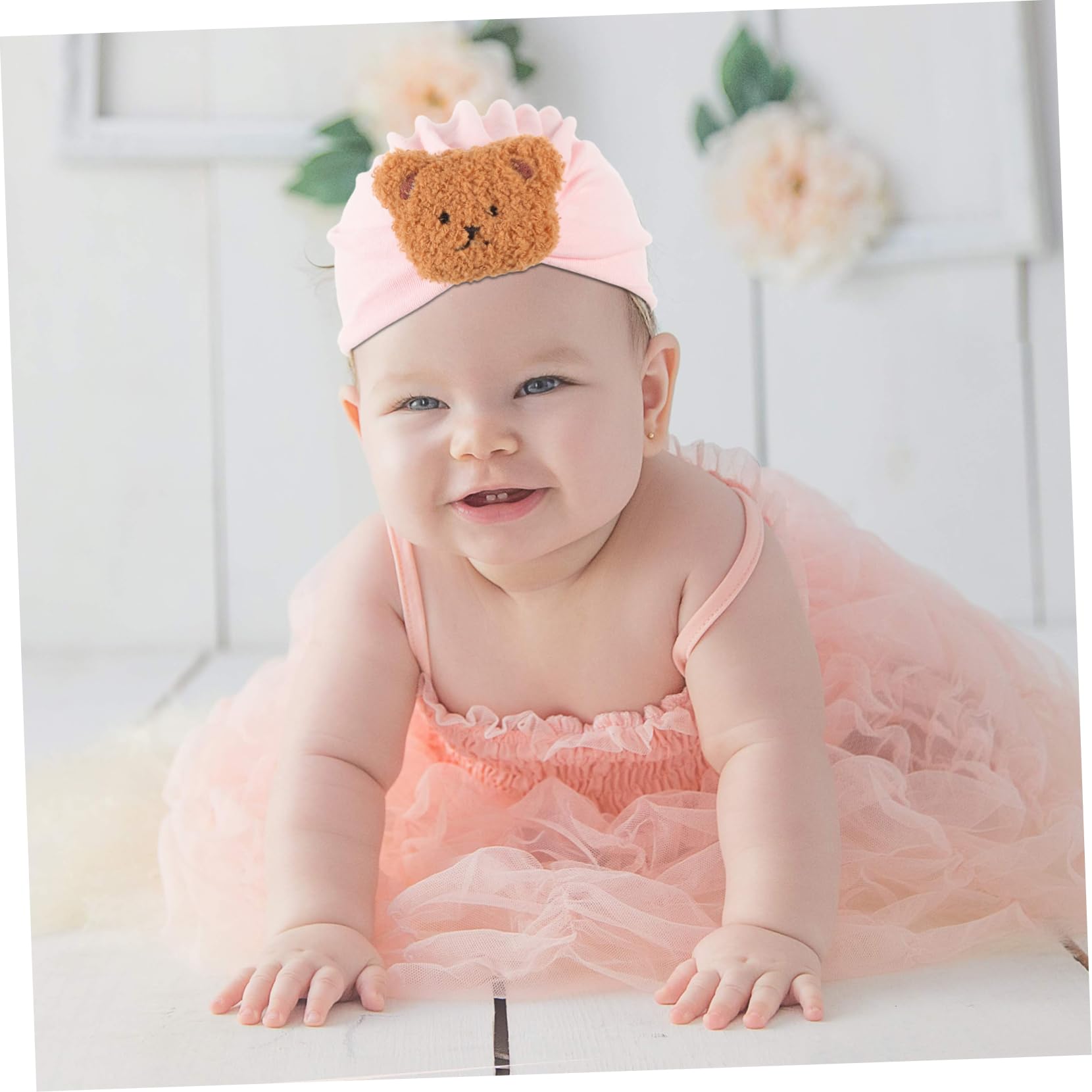 SOIMISS y otoño Gorro de bebé de Estilo Coreano Oso Lindo Gorro de Jersey versátil y Gorro fetal de Llena de algodón para bebé (Rosa Claro) 1 Pieza Gorros