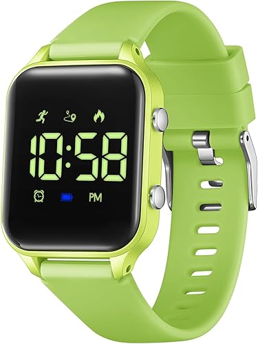 Miniatura 23 de Relojes digitales para niños y niñas, reloj deportivo con rastreador de fitness, podómetro, alarmas, cronómetro, no necesita aplicación, reloj
