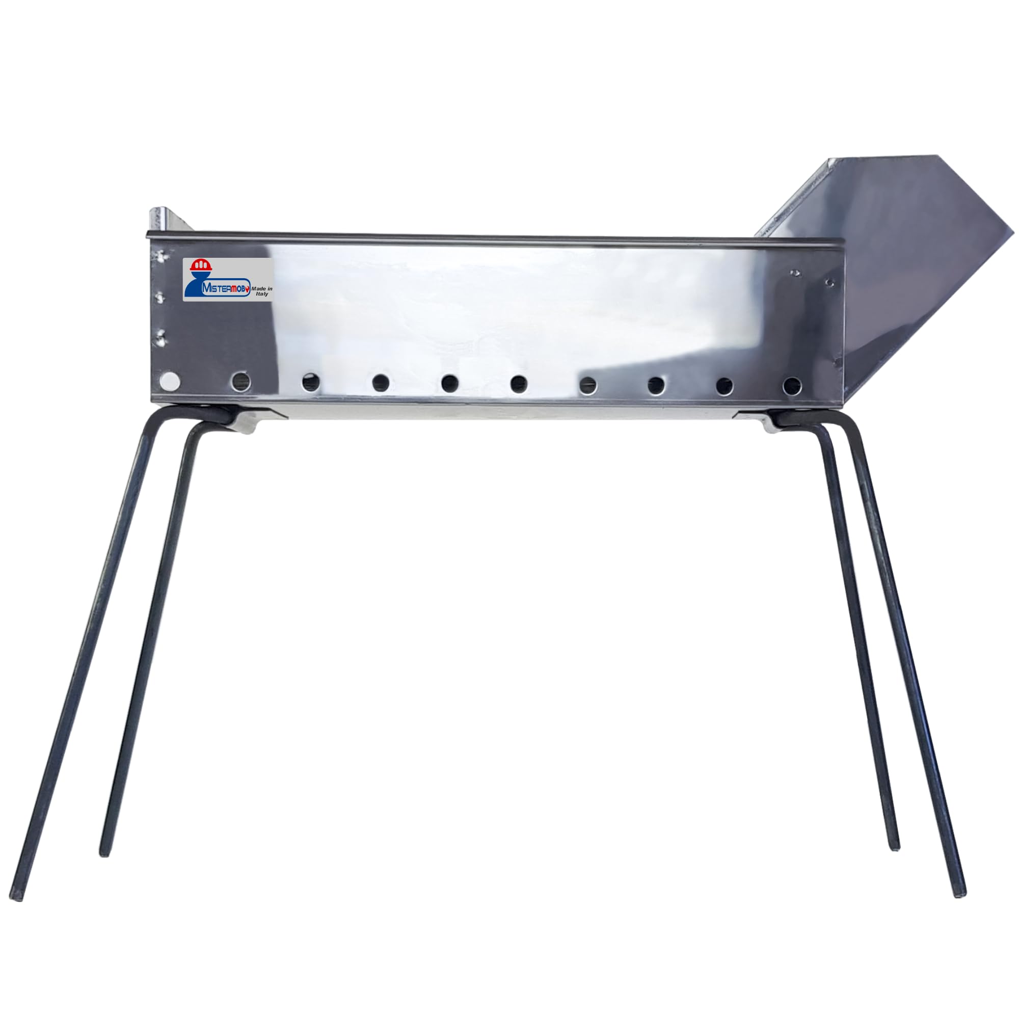 Mini barbecue en acier inoxydable de 50 cm avec pieds pliables